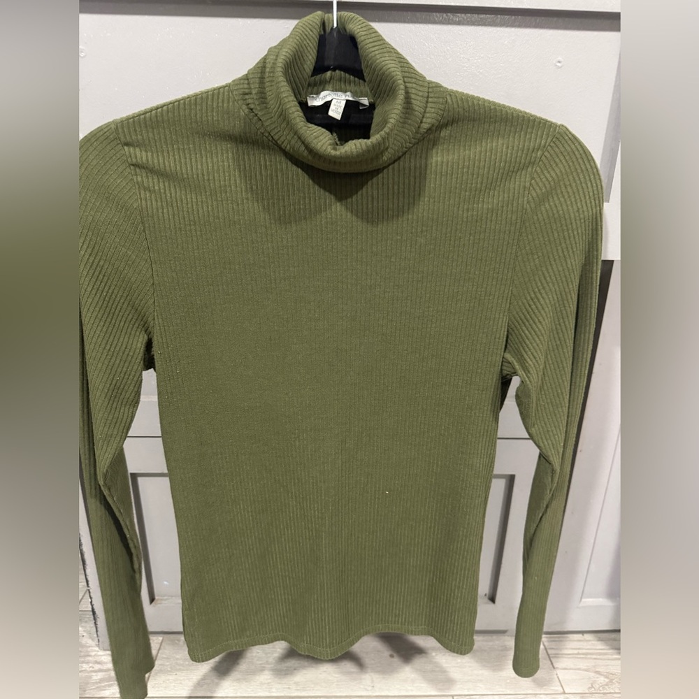 Charlotte Russe Olive Green Ribbed Sweater